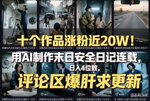 十个作品涨粉近20W!用AI制作末日安全日记连载,日入4位数,评论区爆肝求更新(附详细步骤)-KJ分享