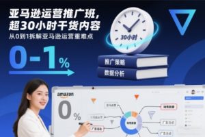 亚马逊运营推广班,超30小时干货内容,从0到1拆解亚马逊运营重难点-KJ分享