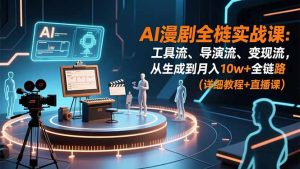 AI漫剧全栈实战课：工具流、导演流、变现流，从生成到月入10w+全链路 (详细教程+直播课)-KJ分享