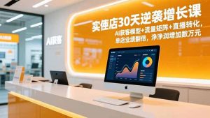 实体店30天逆袭增长课,AI获客模型+流量矩阵+直播转化,单店业绩翻倍,净利润增加数万元-KJ分享