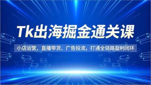 Tk出海掘金通关课,小店运营、直播带货、广告投流,打通全链路盈利闭环-KJ分享