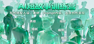 AI短故事训练营:写作搭配人设、素材、Prompt内容,高效创作变现-KJ分享