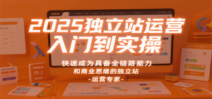 2025独立站运营入门到实操,快速成为具备全链路能力和商业思维的独立站运营专家-KJ分享
