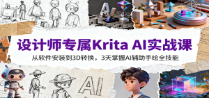 设计师专属Krita AI实战课:从软件安装到3D转换,3天掌握AI辅助手绘全技能-KJ分享