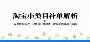 淘宝小类目补单解析:从基础到方式,优势好处及稽查、降权因素等核心内容-KJ分享