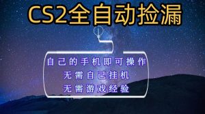 全自动捡漏,不用自己挂机不用玩游戏,自己的手机即可操作,新手小白轻松月入1W+-KJ分享