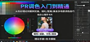PR调色入门到精通:从色彩理论到案例实操,婚礼/医美/美食多场景调色技巧-KJ分享