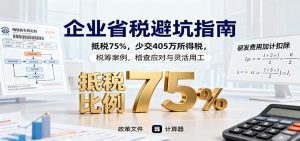 企业省税避坑指南：抵税75%，少交405万所得税，税筹案例，稽查应对与灵活用工-KJ分享