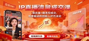 IP直播流量成交课:偷流量+脚本控成交,线索驱动的创始人IP方法论-KJ分享