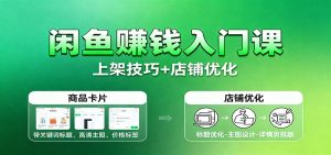 闲鱼赚钱入门课：基础操作+养号选品+上架技巧+店铺优化+选品拓展-KJ分享