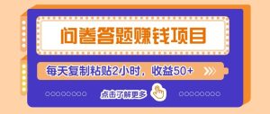问卷赚钱零撸小项目，新手小白也能操作，每天复制粘贴2小时，收益50+-KJ分享