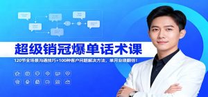 超级销冠爆单话术课:120节全场景沟通技巧+100种客户问题解决方法,单月业绩翻倍!-KJ分享