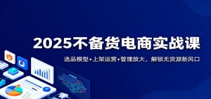 2025不备货电商实战课：选品模型+上架运营+管理放大，解锁无货源新风口-KJ分享