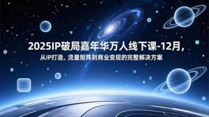 2025IP破局嘉年华万人线下课-12月,从IP打造、流量矩阵到商业变现的完整解决方案-KJ分享