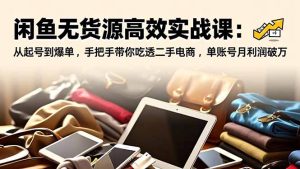 闲鱼无货源高效实战课：从起号到爆单，手把手带你吃透二手电商，单账号月利润破万-KJ分享