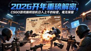 2026开年重磅解密,CSGO游戏搬砖挂机日入上千的秘密,毫无保留-KJ分享