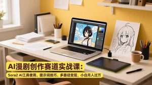 AI漫剧创作赛道实战课:Sora2 AI工具使用、提示词技巧、多路径变现,小白月入过万-KJ分享