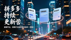 拼多多持续更新营，最新玩法、诊断案例、前沿技术，紧跟平台，保障打法始终有效盈利（更新）-KJ分享