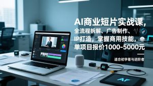 AI商业短片实战课,全流程拆解、广告制作、IP打造,掌握商用技能,单项目报价1000-5000元-KJ分享