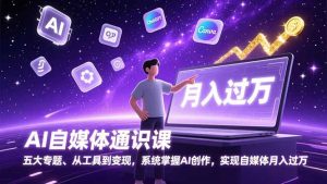 AI自媒体通识课，五大专题、从工具到变现，系统掌握AI创作，实现自媒体月入过万-KJ分享