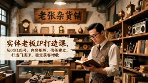 实体老板IP打造课,从0到1起号、内容矩阵、信任建立,打造门店IP,稳定获客增收-KJ分享