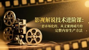 影视解说技术进阶课：一套市场化的、从文案到成片的完整内容生产方法-KJ分享