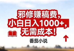 番茄小说赚稿费邪修玩法无需成本,真实日入1000+,超级简单!-KJ分享
