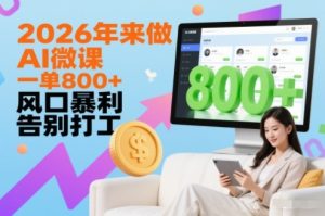 2026年来做AI微课,一单8张+,风口暴利,告别打工-KJ分享
