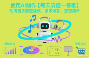 使用AI制作【每天听懂一首歌】动听音乐赛道视频，条条爆款，变现简单-KJ分享
