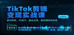 TikTok剪辑变现实战课：素材获取，PR技巧，搬运运营，解锁赚钱新技能-KJ分享