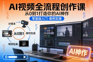 AI视频全流程创作课,从0到1打造你的AI神作-KJ分享