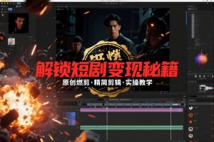 短剧拉新之原创燃剪精简剪辑实操课,解锁短剧变现秘籍-KJ分享