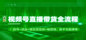 视频号直播带货全流程：起号+选品+微信豆投放+破层级，新手也能爆单-KJ分享