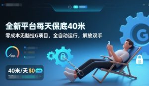 全新平台每天保底40米,零成本无脑挂G项目,全自动运行,解放双手-KJ分享