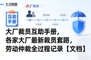 大厂裁员互助手册，各家大厂最新裁员套路，劳动仲裁全过程记录【文档】-KJ分享
