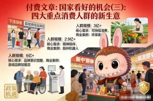 付费文章：国家看好的机会(三)：四大重点消 费人群的新生意-KJ分享