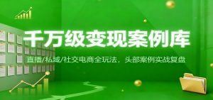 千万级变现案例库：直播/私域/社交电商全玩法，200+头部案例实战复盘-KJ分享