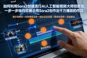 如何利用Sora2创建流行AI人工智能视频大师班，一步一步地向你展示用Sora2创作出千万播放的作品-KJ分享