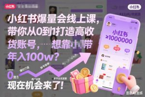小红书爆量会线上课,带你从0到1打造高收益带货账号,想靠小红书带货年入100w?现在机会来了!(更新)-KJ分享