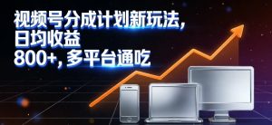 视频号分成计划新玩法，日均收益8张，多平台通吃-KJ分享