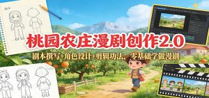 桃园农庄漫剧创作2.0：剧本撰写+角色设计+剪辑功法，零基础学做漫剧-KJ分享