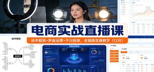 电商实战直播课:话术框架+罗盘运营+千川投放,全链路实操教学(12月)-KJ分享
