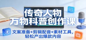 传奇人物万物科普创作课:文案准备+剪辑配音+素材工具,轻松产出爆款内容-KJ分享
