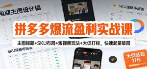 拼多多爆流盈利实战课:主图标题+SKU布局+短视频玩法+大促打标,快速起量破局-KJ分享