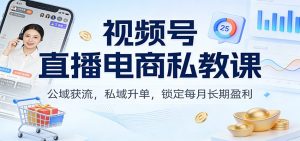 视频号直播电商私教课：公域获流，私域升单，锁定每月长期盈利-KJ分享