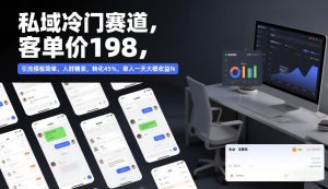 私域冷门赛道,客单价198,引流模板简单,人群精准,转化45%,单人一天大概收益1k-KJ分享