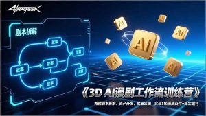 3D AI漫剧工作流训练营:教授剧本拆解、资产开发、批量出图,实现S级画质交付+稳定盈利-KJ分享
