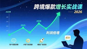 跨境爆款增长实战课,教授用户意图洞察、内容飞轮搭建、精准广告投放,助力卖家2026年利润倍增-KJ分享