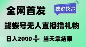 2026最新蝴蝶号无人直播掘金,独家技术,全网首发小白做了一个月收益3W,长期稳定可做-KJ分享