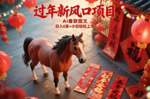 过年新风口项目,用ai春联图文,日入6张+小白轻松上手-KJ分享